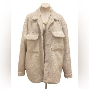 Cozy H&M Fuzzy Fleece Shirt Jacket – Perfect for Layering